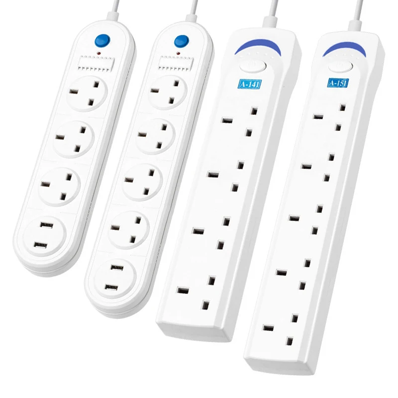 USB Мощность полосы бытовой электроники Быстрая зарядка розетка с USB 3/4/5 AC UK Разъем гнездо для шнура удлинителя 1,8 M 3M USB кабель