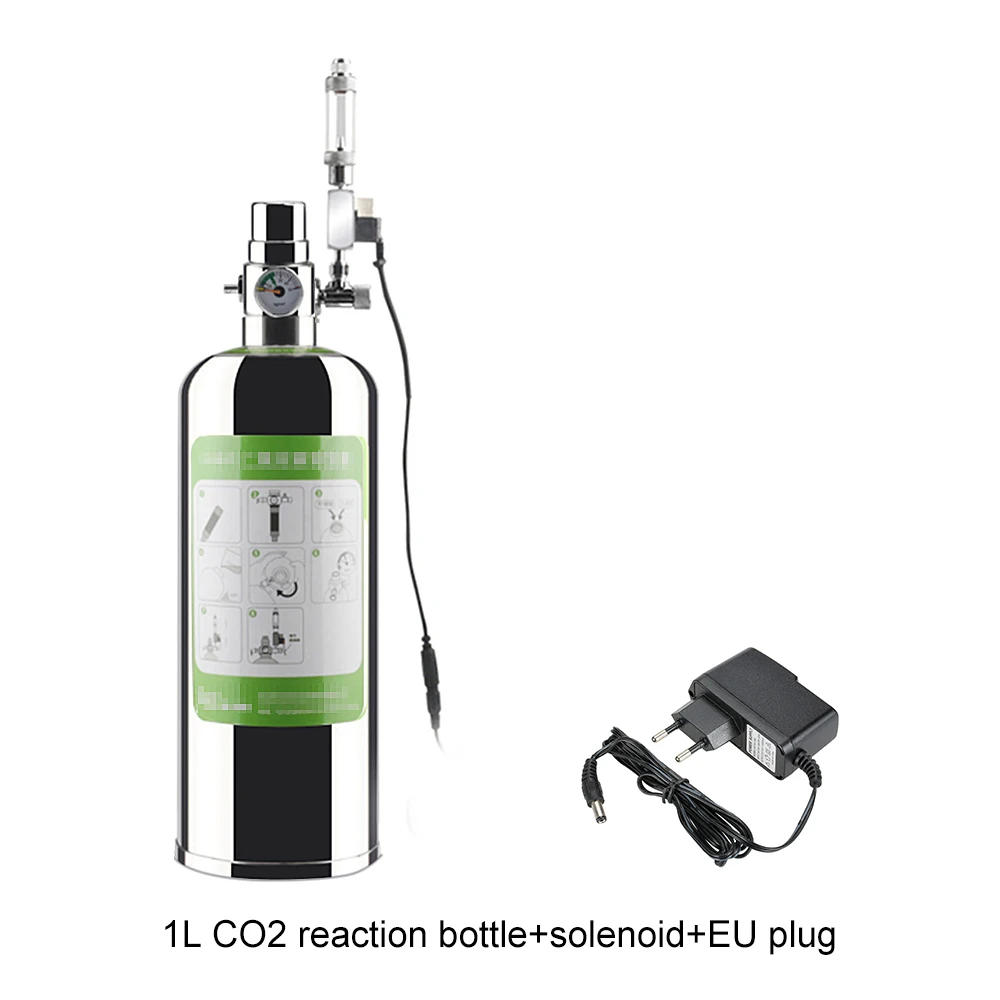 Аквариум CO2 генератор системы комплект CO2 цилиндр из нержавеющей стали генератор системы с электромагнитным клапаном углекислого газа реактор комплект