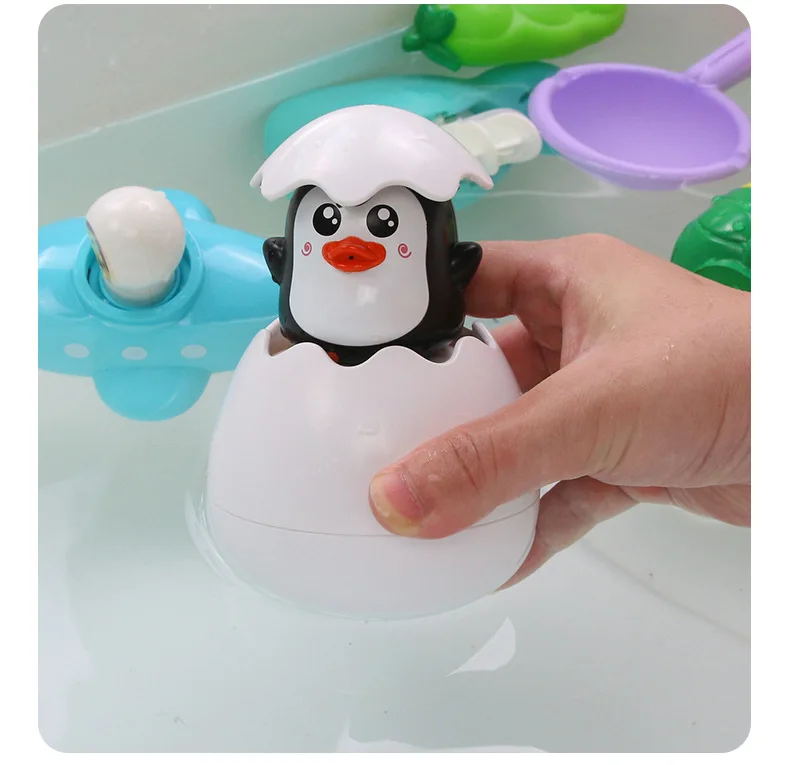 Douyin игрушка для ванны вода выплескивание дождь яичная скорлупа цыплята яйцо маленький унисекс Пингвин яичная скорлупа цыплята облако душевая головка