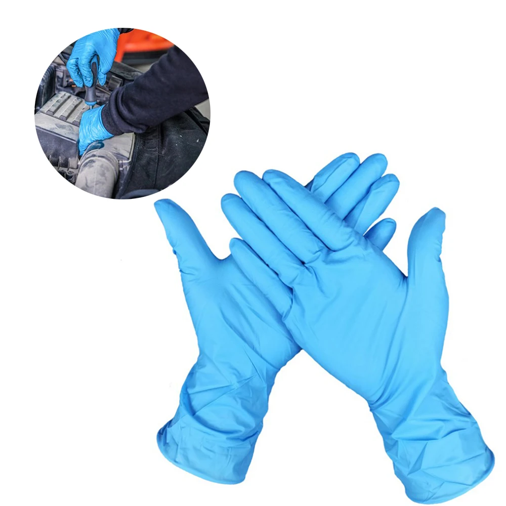 

100 PCS Safe Nitrile Disposable Gloves Latex Powder Free For Medical Exam Cleaning Universal For Left Right Hands Cooking Gloves