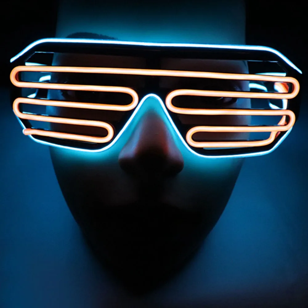 Неоновые вечерние очки EL Wire неоновые светодиодные очки бокалы с подсветкой Rave костюм вечерние диджей солнцезащитные очки декор для вечеринки в честь Дня Рождения