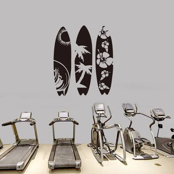 

Three surfboard flower shape sports decoration wall stickers home gym background wall stickers