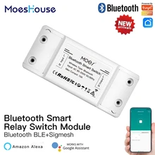 MoesHouse Bluetooth Smart Switch Relay Module Single Point Control Sigmesh Wireless Remote Control with Alexa Google Home tuya