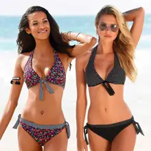 ロットスイムスーツセクシーなビキニは、水着背中ブラジルスプリット水着の花ビーチウェア Biquinis セット(China)