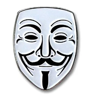 

1‘’ Anonymous mask enamel lapel pin badges