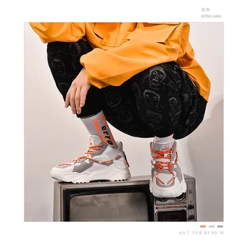 

Spring/fall 2020 fashion week men shoes mixed colors Clunky Sneaker daily flat men casual shoes mesh bteathable men shoes