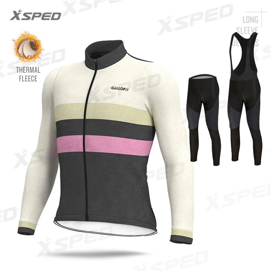 2020 Winter Jacket Cycling Clothing Long Sleeve Jersey Sets Thermal Fleece Team Mens MTB Warm Uniform Road Bike Wear Outdoor | Спорт и