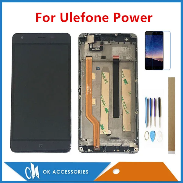 5,5 дюймов для Ulefone power lcd дисплей с сенсорным экраном дигитайзер сенсор черный белый цвет с рамкой с комплектом