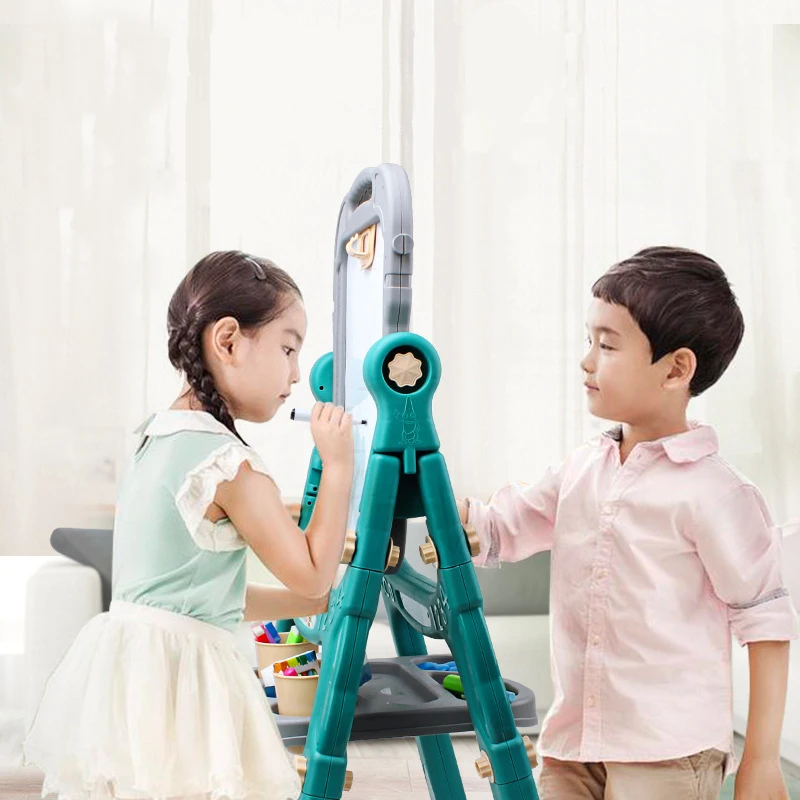 Children's double-sided magnetic drawing board toy bracket type lifting home blackboard baby graffiti drawing board