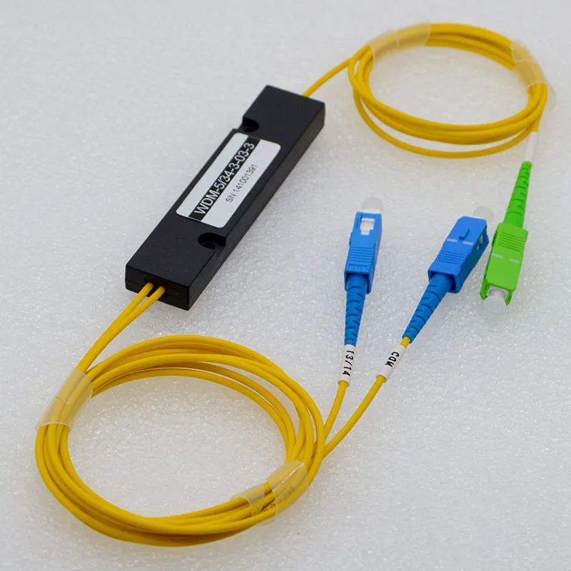 

New Hot Sell Optical Fiber Multiplexer Demultiplexer WDM1310/1490/1550nm Optical Fiber1:2 SC APC Connector Special Free Shipping