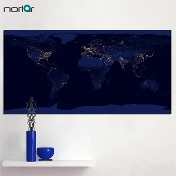 

HD Printed Nightscape Map Satellite Images of Earth at Night Canvas Painting Modern Printed Canvas Wall Art Cuadros NO Frame
