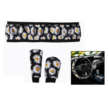 

Decorations Steering wheel cover kit Set Steering Wheel Handbrake Cover Protection Daisy