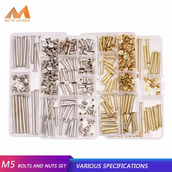 

M5 Nickel Brass Plated Phillips Chicago Screw Binding Screws Assortment Kit DIY Scrapbook Photo Albums Binding 180PCS/60PCS