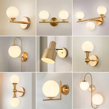 

loft penteadeira luminaire glass ball living room bedroom corridor luminaria de parede bedroom lamp