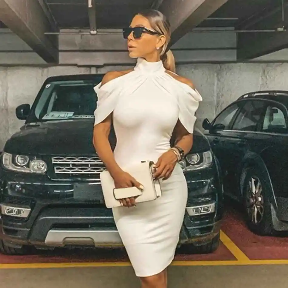 

Seamyla 2019 New Summer Dress Women Elegant White Celebrity Evening Party Dress Sexy Bodycon Midi Runway Club Dresses Vestidos