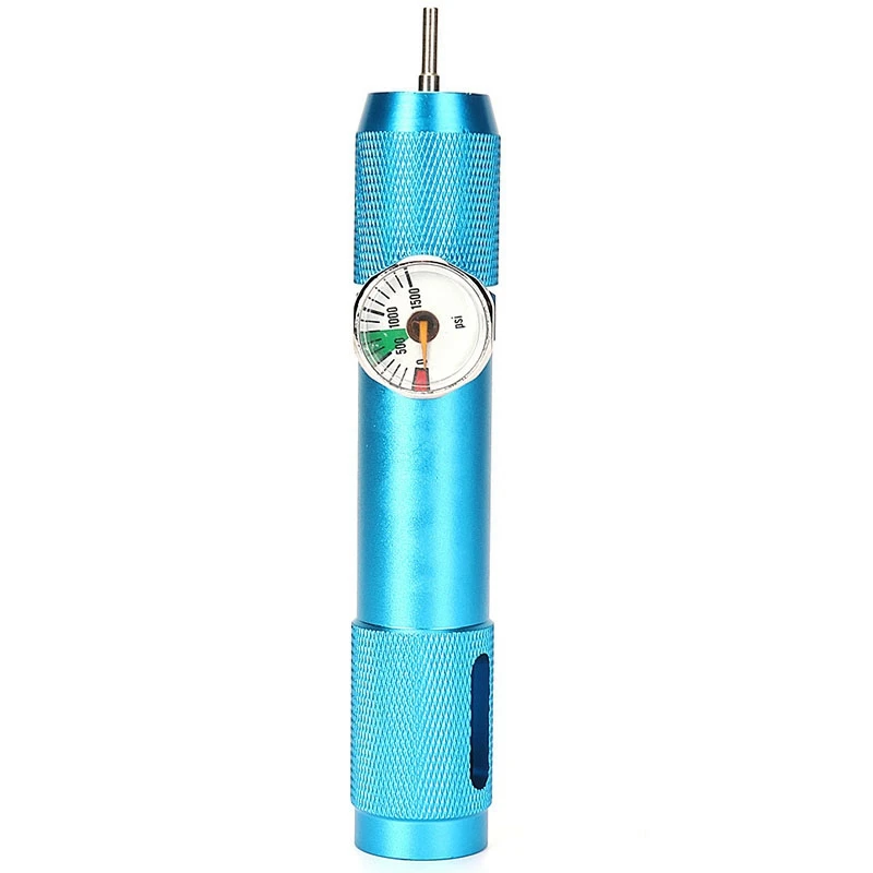 

Portable Co2 Supplementary High Pressure Manual Inflation Tool With Air Pressure Meter For Motor Vehicle Tire Inflator (12G)