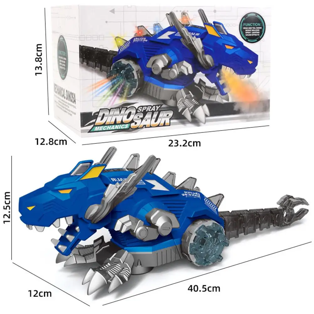 Ходячий динозавр спрей туман красный светильник электрическая игрушка огонь дыхательный вода спрей динозавр механический спрей динозавр игрушка динозавр для детей