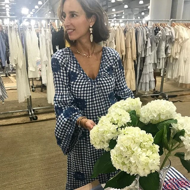 Богемный Вдохновленный Синий Gingham платье хлопок v образный вырез вышивка Украина