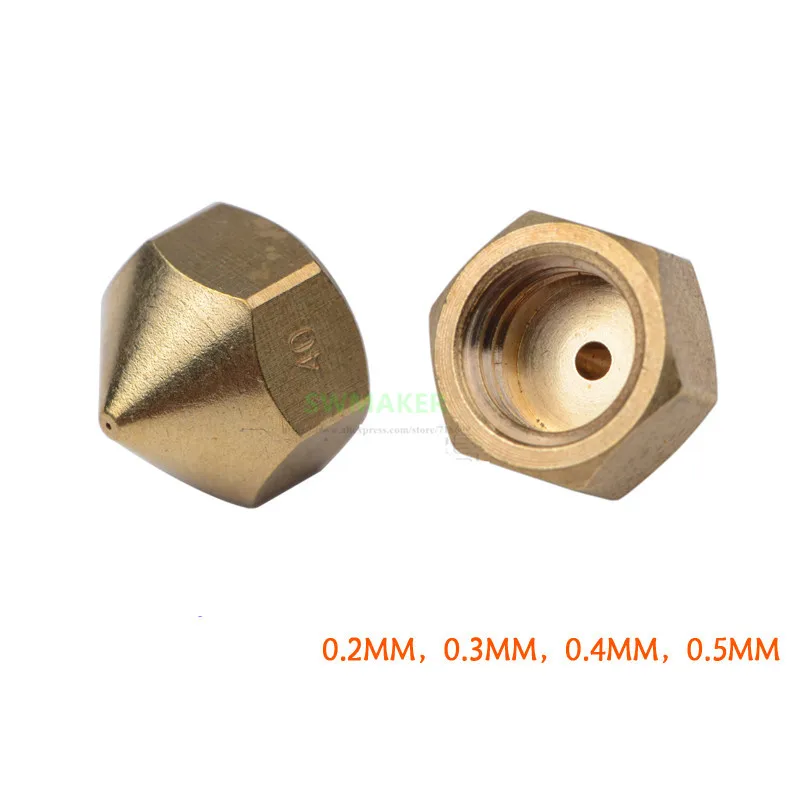 2шт 3D принтер части Reprap bugaschsole V1.1 Горячий Конец латунная насадка 0,3/0,4/0,5 мм M10* 1,5 Резьбовая