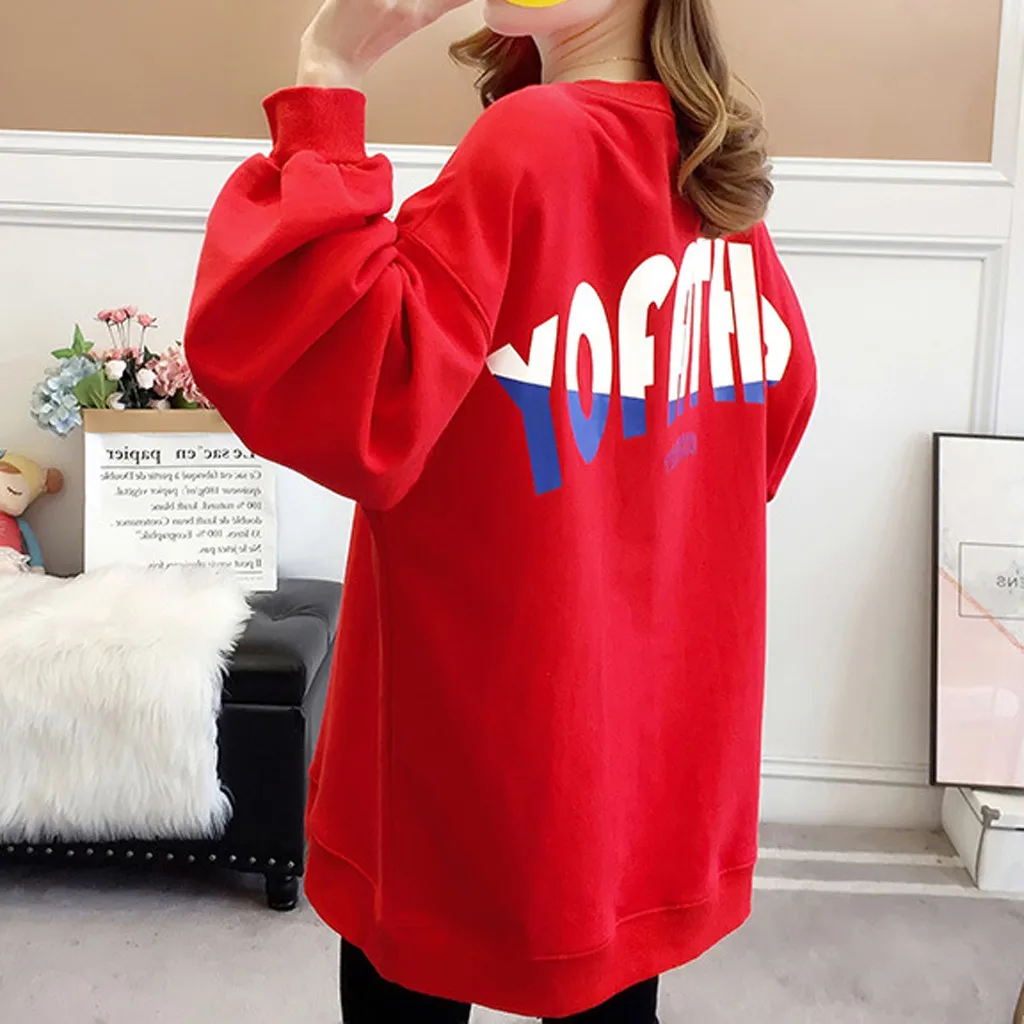 JAYCOSIN, Женский пуловер, свободный, Harajuku, с буквенным принтом, одежда, модная рубашка, большой размер, женская уличная толстовка, хип-хоп топы