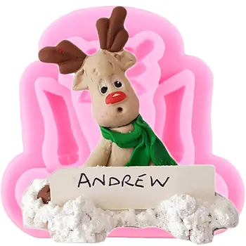 

Deer Silicone Mold Christmas Cupcake Topper Fondant Cake Decorating Tools DIY Candy Clay Molds Chocolate Gumpaste moulds