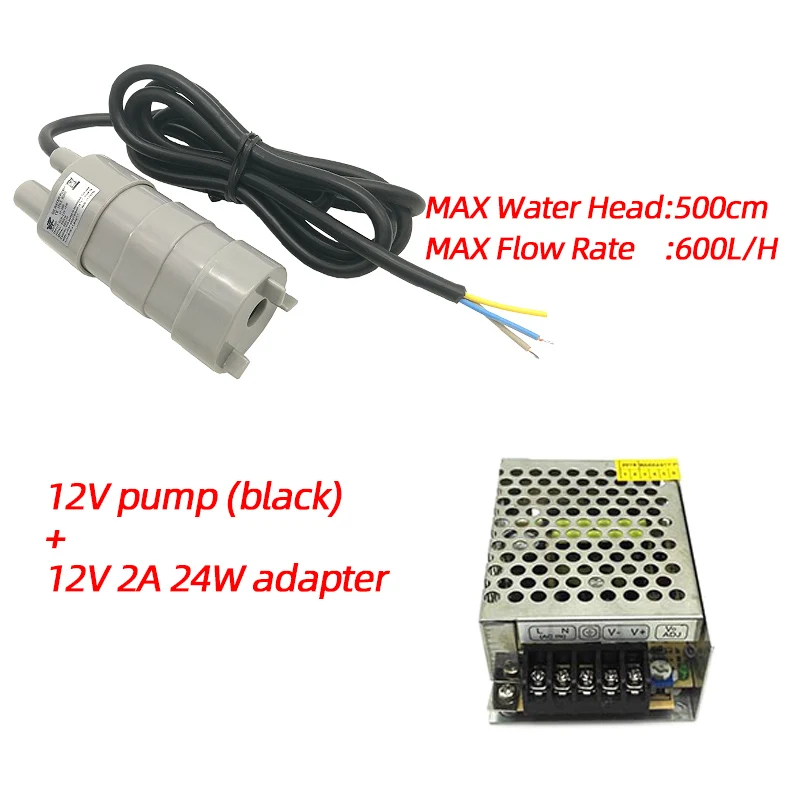 JT500 склад в России Высокое качество 12/24V 1.2A 14,5 W 600L/ч солнечной аквариум три основных микро электрический водяной погружной насос - Напряжение: 12V black-12V2A24W