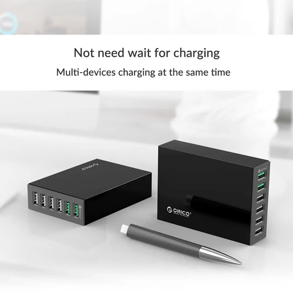 ORICO QSL 6U 6 Ports QC2.0 Quick USB Charger Mobile Phone Charger for Samsung Huawei LG Iphone Adapter EU/US/UK/AU Plug