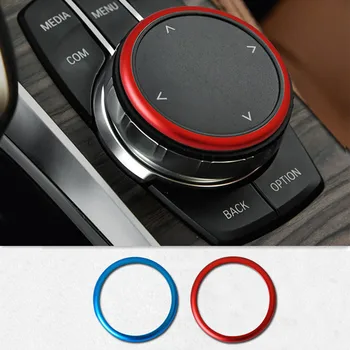 

Car Control Multimedia Driver Button Frame Decorative Cover Trim Circle Ring For BMW 5 series G30 X3 G01 X4 G02 2018 Car Styling