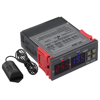 

Stc-3028 Digital Temperature Humidity Meter 110-220V 10A Thermostat Dual Display Thermometer Hygrometer Controller Adjustable 0~