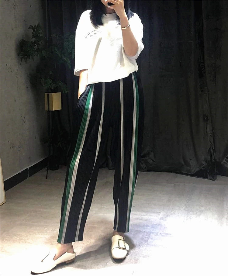 MIYAKE Fold/Новые Модные женские модные цветные брюки; брюки со складками; ;