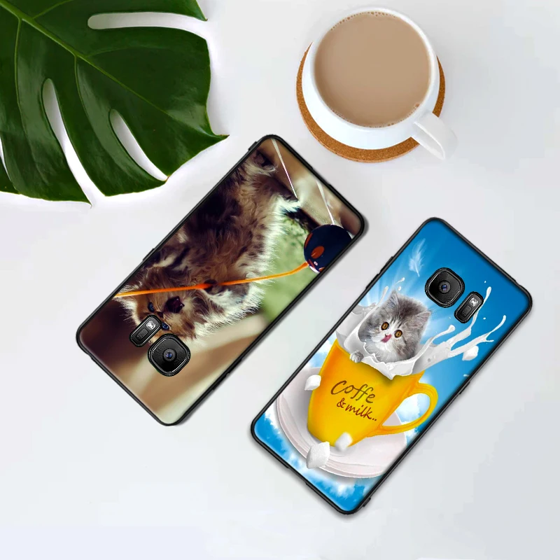 Кошка Чехлы для мобильных телефонов samsung A5 3 6 7 8 9 10 A10 A20 30 40 50 60 70 M40 Мягкий