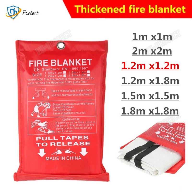 1.2M x 1.2M Sealed Fire Blanket Home Safety Fighting Fire Extinguishers Tent Boat Emergency Survival Shelter Safety Cover
