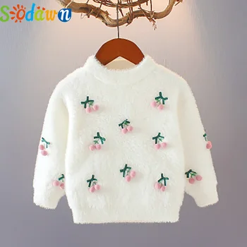 

Girls Warm Sweater New Winter Long Sleeve Cartoon Korea Style Toddler Sweet Pullover Knit Tops