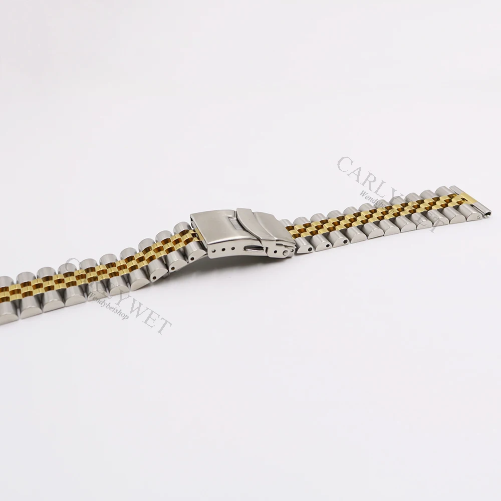Rolamy 20 22mm Top Quality 316L Straight End Solid Screw Links Replacement Watch Band Strap Jubilee Bracelet For Seiko Omega