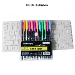 Vibrant Gel Pen Set: Pastel, Metallic, Neon & Glitter Colors for Creative Art Projects (12 Highlighter)