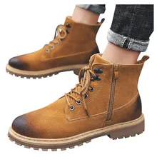 SAGACE/защитная обувь; высокое качество; модные зимние мужские ботинки; теплые рабочие ботинки; мужские ботинки-дезерты на шнуровке; обувь с высоким берцем и круглым носком