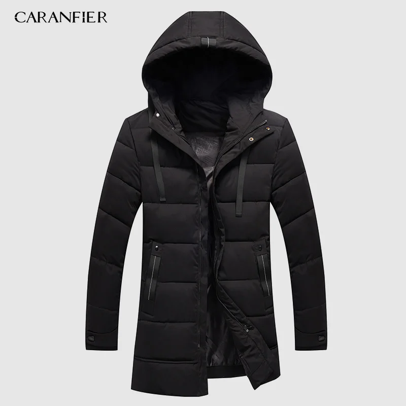 CARANFIER 6XL 7XL 8XL мужская длинная парка Теплая Зимняя брендовая куртка Роскошная