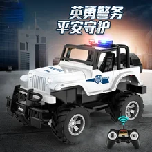 JEEP voiture de police télécommandée tout terrain, jouet avec sirène, cadeau de noël pour enfants, E366 001