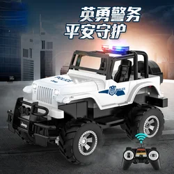 JEEP voiture de police télécommandée tout terrain, jouet avec sirène, cadeau de noël pour enfants, E366 001 