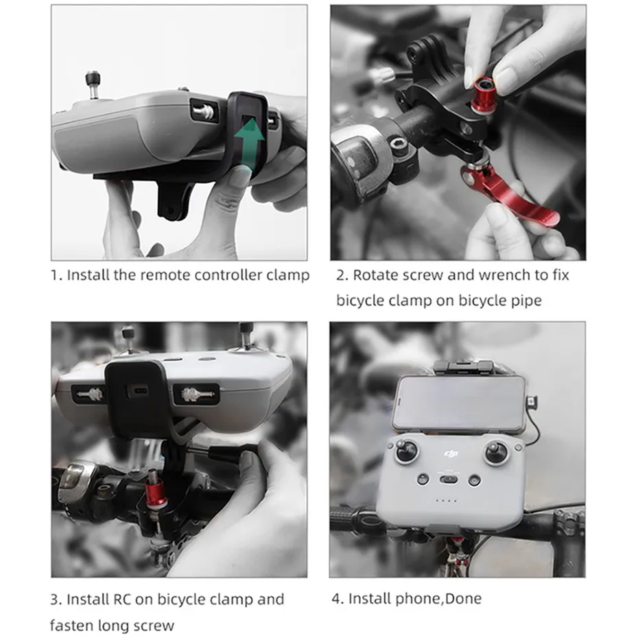 Suporte de Controle Remoto de Bicicleta Bicicleta Phone Monitor Clamp Acessórios de Bicicleta Dji Air Mini Pro Mavic Air 2s Rc-n1 n2 - Image 6