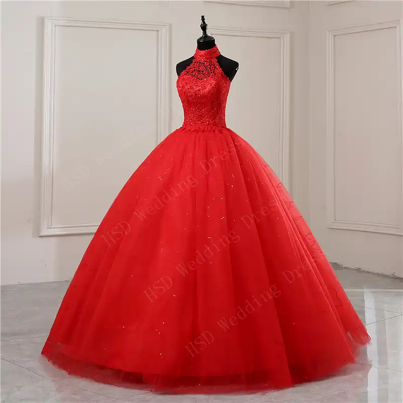 red and white wedding dresses plus size