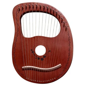 

Lyre Harp 16 String Harp Portable Small Harp with Durable String Musical Instrument Stable Sound Harp,Coffee Color