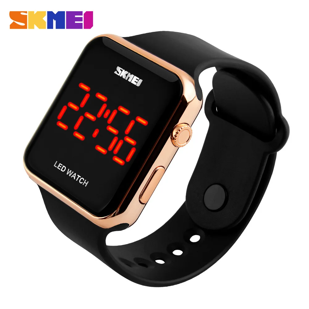 

Black And White Fruit Powder Electronic Watch Women's LED Simple Time Calendar Trend Male STUDENT'S Couple Watch