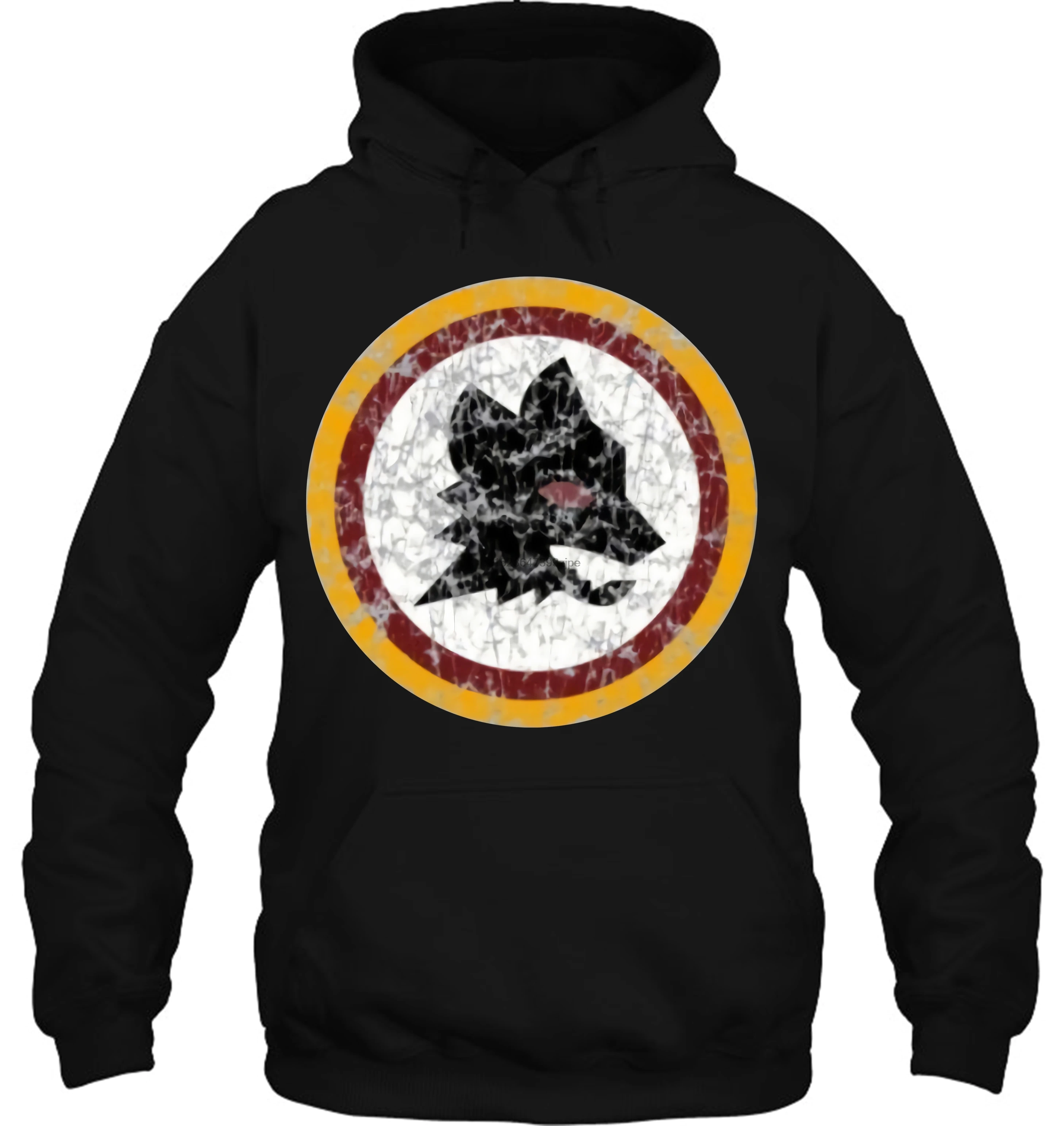 AS Roma Ultra Wolf Distressed Logo Мужские и женские мужские уличные толстовки с капюшоном |