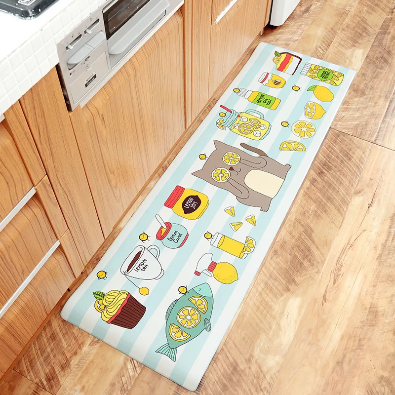 Кухонные ковры ПВХ кожаный напольный коврик ковры коврики водонепроницаемый маслонепроницаемый коврик для кухни домашний декор - Цвет: NO.4