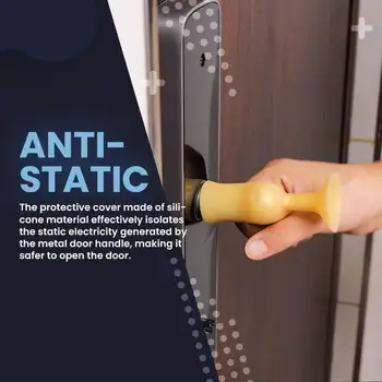 

Anti-collision Silicone Protective Cover for Door Handle Door Knob Cover Silicone Thicken Door Handle Glove Wall Protectors Anti