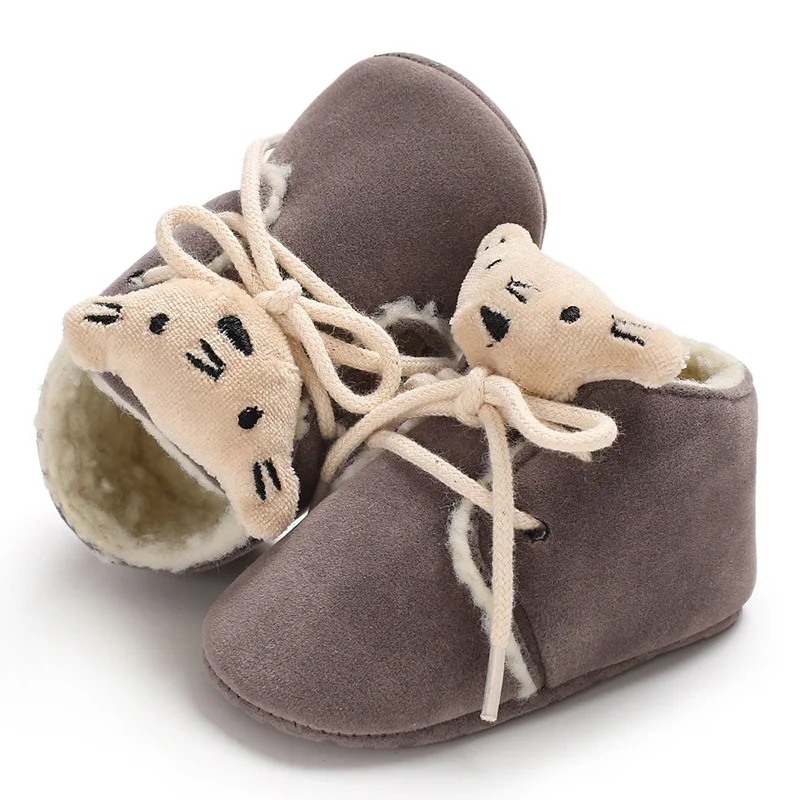 Зимняя детская обувь для мальчиков и девочек; Теплая обувь для начинающих ходить; хлопковая нескользящая обувь для новорожденных