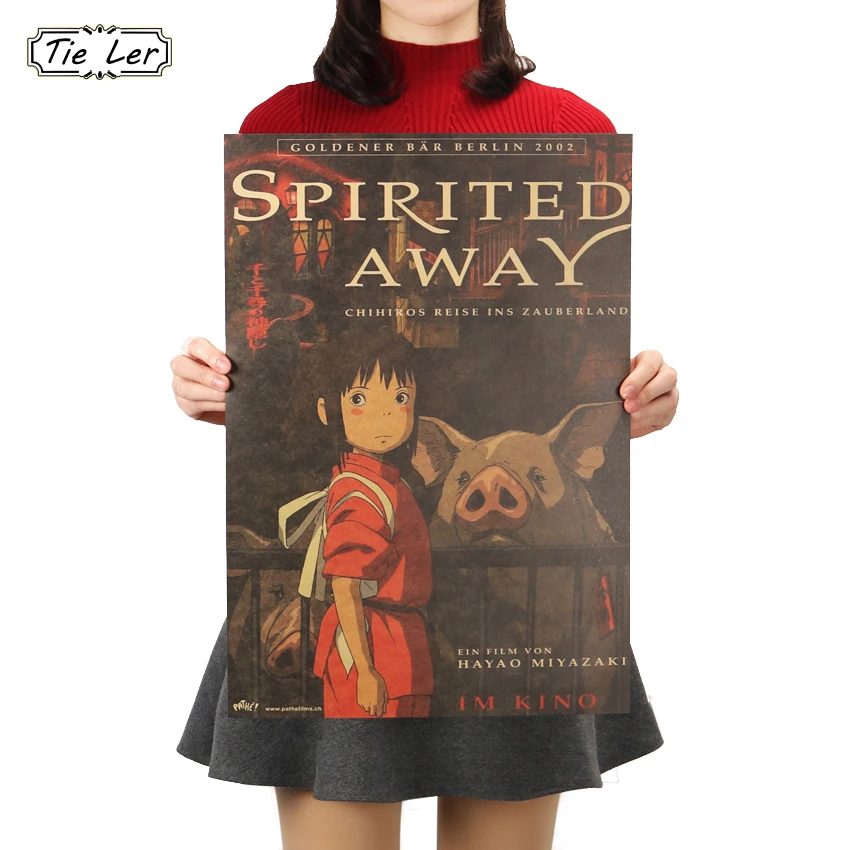 

Cartoon Anime Spirited Away Kraft Paper Poster Retro Bar Cafe Home Decorative Painting Wall Sticker 51.5X36cm