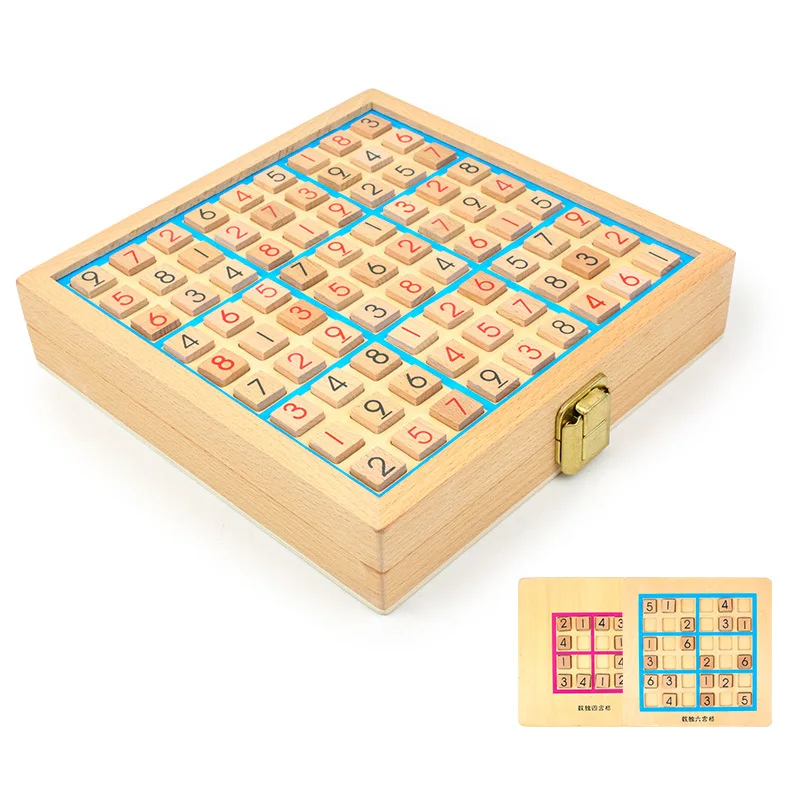 

Multi-functional shu du qi Game Chess Children Educational Force Sudoku Toy Wood Board Game Three-in-One Chess Toy