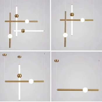 

Light luxury style dining room light chandelier led strip post modern simple creative personalized bedroom bedside lamp